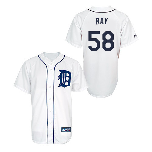 Robbie Ray #58 Youth Baseball Jersey-Detroit Tigers Authentic Home White Cool Base MLB Jersey